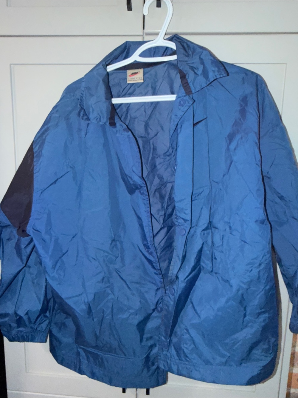 Nike Blue Windbreaker Jacket with Black Sleeve Panels